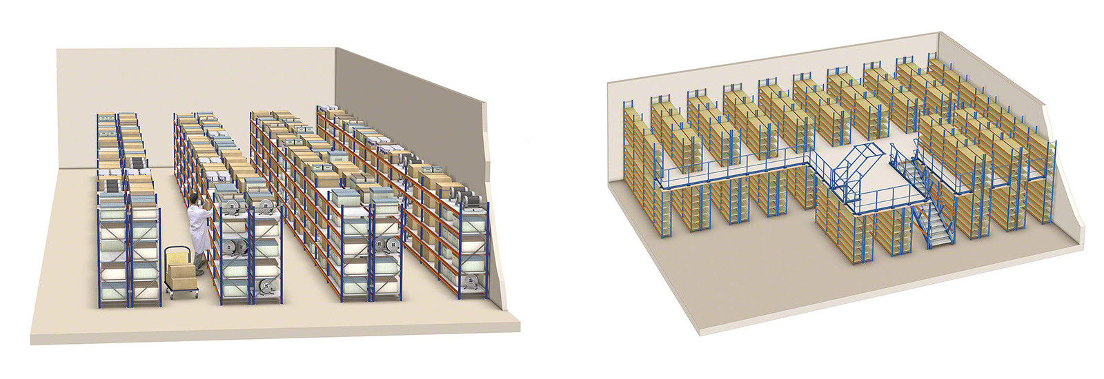 Plateaux de stockage industriels en acier