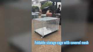 Cage de rangement pliable avec grillage recouvert