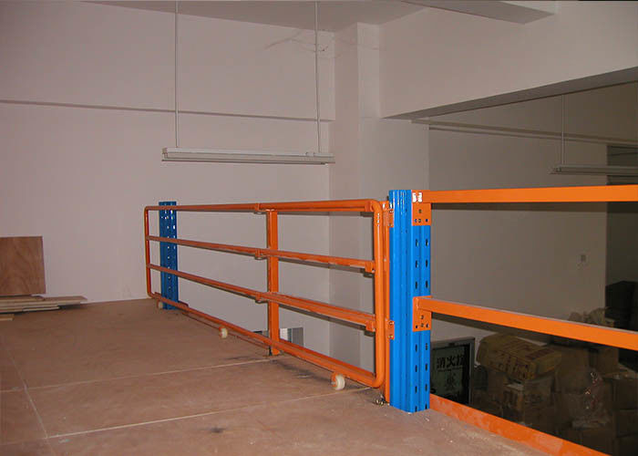 Plateforme de stockage industriel en acier à laminage à froid de 2 niveaux Couleur orange / bleu