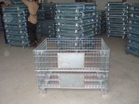 Panneaux de cage pliables à treillis métalliques avec porte de chute avant / 4 rouleaux