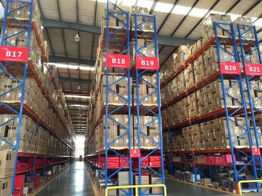 Étagères de palettes industrielles réglables à double profondeur pour centres de distribution