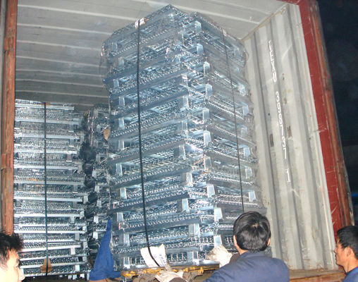 Cage à palettes en treillis galvanisé pliable empilable