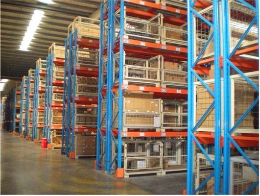 Étagères de palettes industrielles réglables à double profondeur pour centres de distribution
