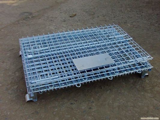Cage de stockage métallique galvanisée lourde / conteneur à treillis métallique pliable pour la résidence de port