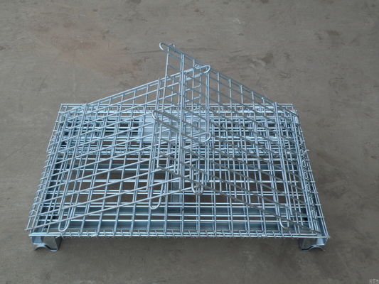 Cage de stockage métallique galvanisée lourde / conteneur à treillis métallique pliable pour la résidence de port