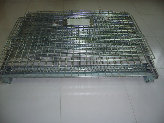 Conteneur de treillis métallique galvanisé pliable, boîtes de stockage de treillis métalliques pour entrepôt