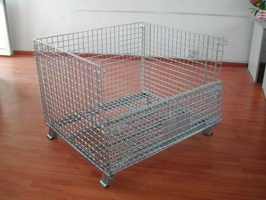 Cage de treillis métallique en acier inoxydable pliable pliable contenant des treillis métalliques lourds