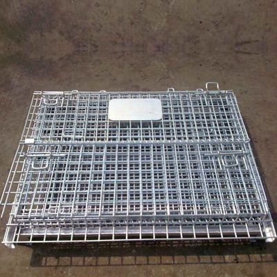 Cage en treillis métallique pliable logistique verrouillable / conteneurs de stockage en acier mobile
