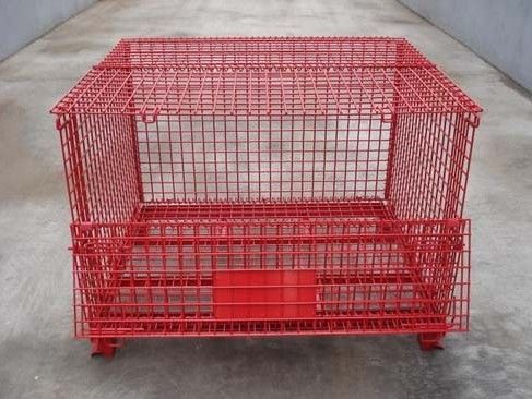 Cage en treillis métalliques soudés multicolores, cages de stockage en treillis métalliques pliables