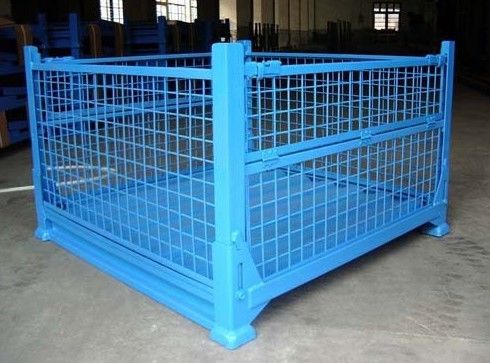 Cage en treillis métalliques soudés multicolores, cages de stockage en treillis métalliques pliables