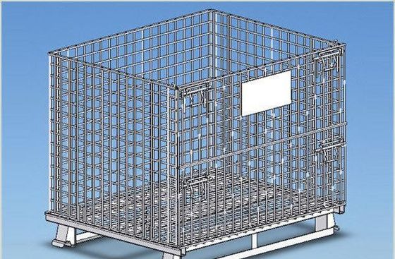 Cages galvanisées en fil métallique mobile, conteneur de stockage en filet de fil