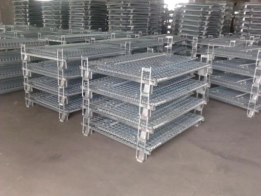 Cage en treillis métallique mobile et empilable avec traitement de surface galvanisé