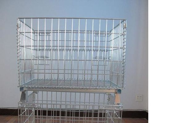 Cage en treillis métallique mobile et empilable avec traitement de surface galvanisé