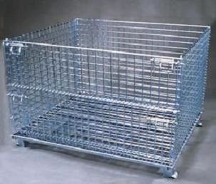 Cage en treillis métallique mobile et empilable avec traitement de surface galvanisé
