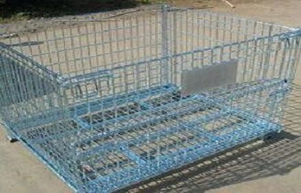 Cage en treillis métallique pliable logistique verrouillable / conteneurs de stockage en acier mobile