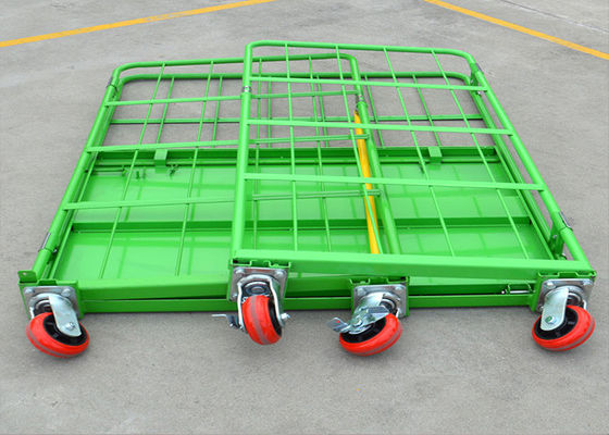 Cages de stockage en treillis métalliques pliables empilés, chariot à cage à rouleaux pour le transport