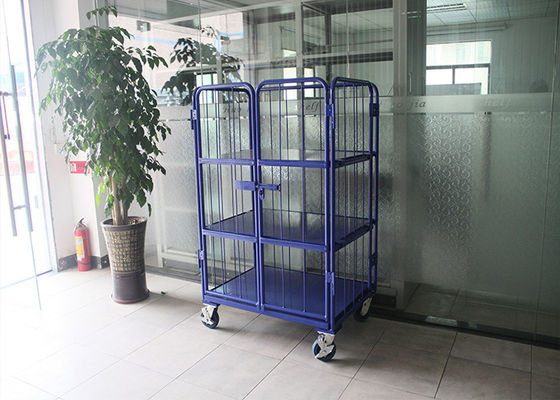 Cage à treillis en acier pliable, cages de stockage mobiles pour la logistique