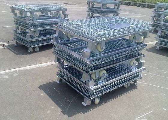 Finition en zinc de treillis métallique rigide pliable avec frein à pieds / rouleaux