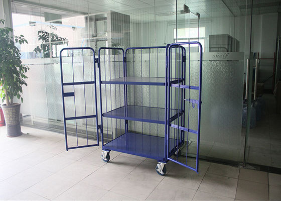 Cage à treillis en acier pliable, cages de stockage mobiles pour la logistique