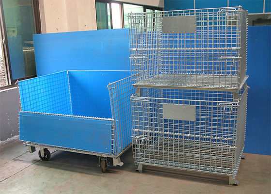 Container en fil d' acier pliable, contenant en fil d' acier industriel
