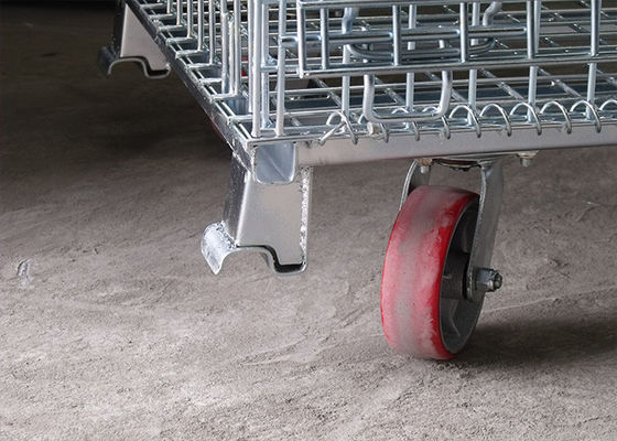 Panneaux de cage pliables à treillis métalliques avec porte de chute avant / 4 rouleaux