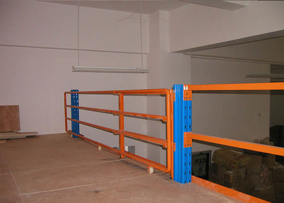Plateforme de stockage industriel en acier à laminage à froid de 2 niveaux Couleur orange / bleu