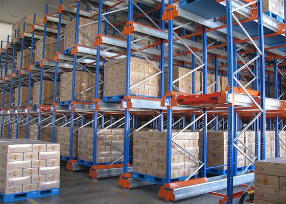 Système de stockage de rayonnages de palettes Orange / Blue Shuttle, Système de rayonnage de palettes sélectif
