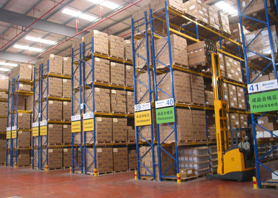 Système de stockage réglable pour les palettes lourdes en acier pour entrepôt