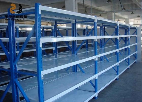 Étagères métalliques industrielles galvanisées revêtues de poudre pour le stockage en entrepôt