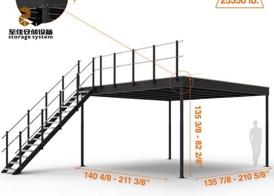 Structure en acier 2 couches Système de rayonnages pour planchers mézanins industriels