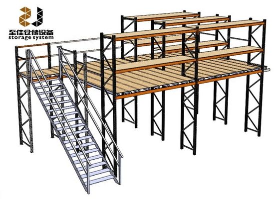 Structure en acier 2 couches Système de rayonnages pour planchers mézanins industriels